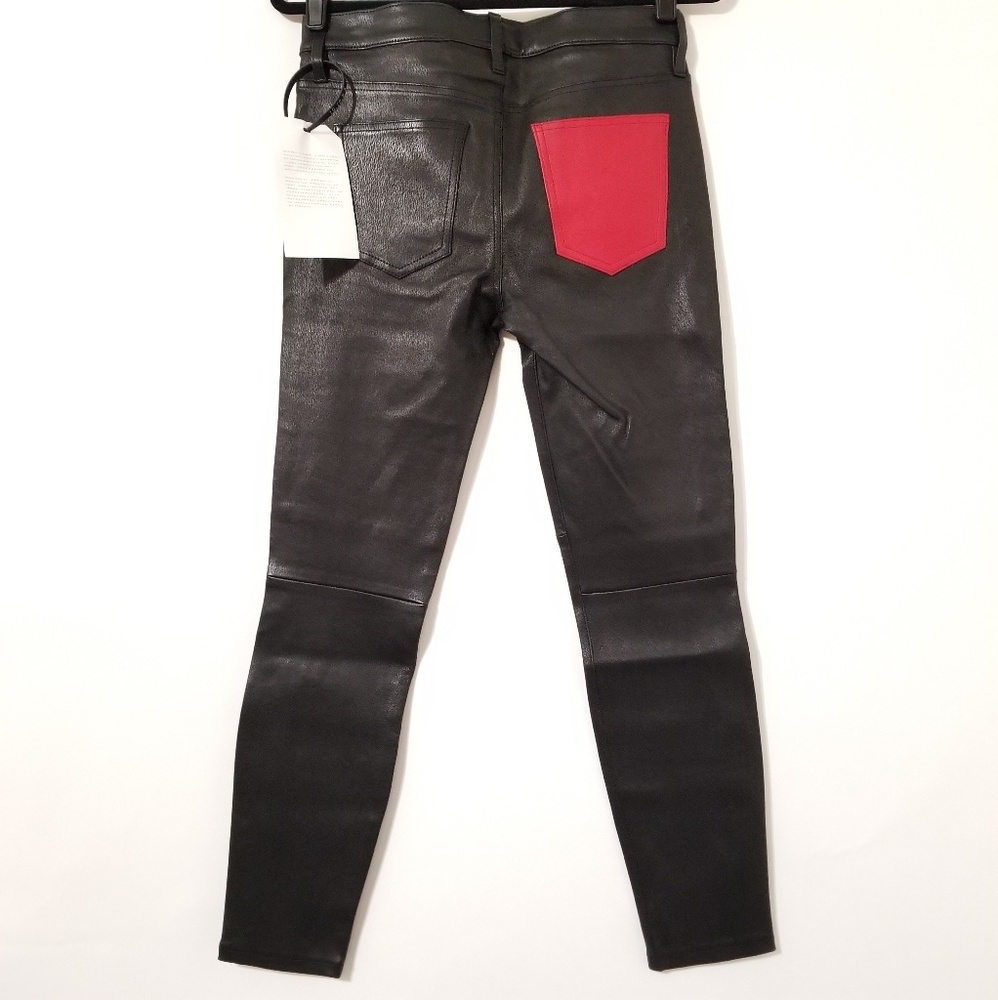 NWT Current Elliott Stiletto Ankle Skinny Leather Pants - Size 28 - NEW